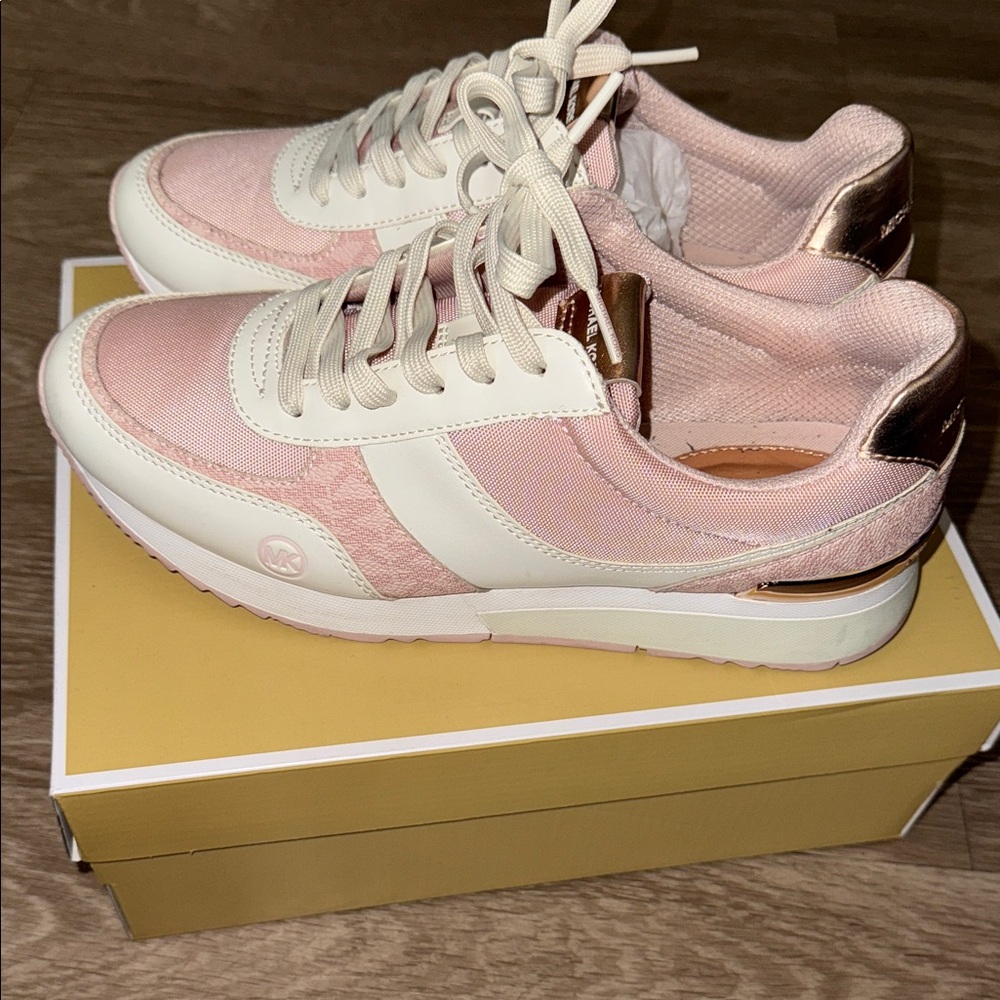 Michael Kors Blush and Cream Women's Sneakers - Picture 2 of 6